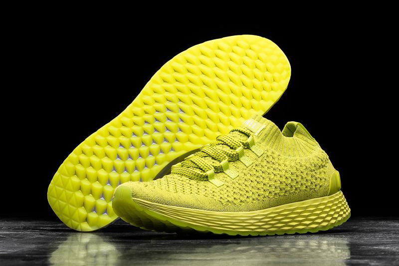 Men's Nobull Reflective Knit Running Shoes Yellow | SG I2096L